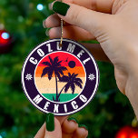 Cozumel Mexico Palm Trees Travel Souvenir 60s Ceramic Ornament<br><div class="desc">Cozumel Mexico Vintage 60s Souvenirs. Cozumel Beach Mexico - Retro Tropical Palm Tree 60s Souvenirs Vintage design makes a great Christmas or Birthday gift for fans of Cozumel Beach. The retro summer vibe design is a perfect gift for travel lovers and tropical destination fans.</div>