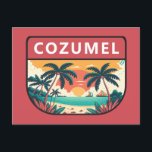 Cozumel Mexico Retro Emblem Postcard<br><div class="desc">Cozumel vector art design. A Mexican island in the Caribbean Sea that is a popular cruise ship port of call famed for its scuba diving.</div>