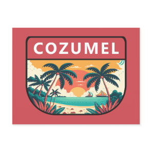 Cozumel Mexico Retro Emblem Postcard