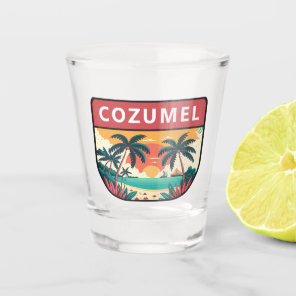 Cozumel Mexico Retro Emblem Shot Glass