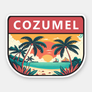 Cozumel Mexico Retro Emblem Sticker