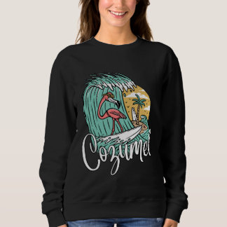 Cozumel Mexico Retro Flamingo Sweatshirt