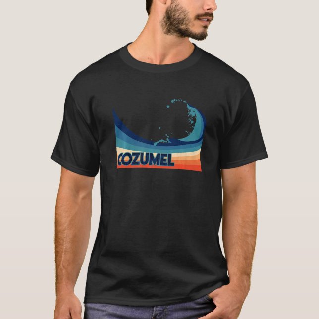 Cozumel Mexico Retro Surf Sailing & Fishing Vacati T-Shirt (Front)