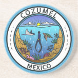 Cozumel Mexico Scuba Badge Coaster<br><div class="desc">Cozumel vector art design. A Mexican island in the Caribbean Sea that is a popular cruise ship port of call famed for its scuba diving.</div>