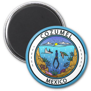 Cozumel Mexico Scuba Badge Magnet