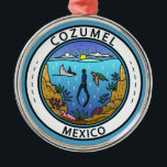 Cozumel Mexico Scuba Badge Metal Ornament<br><div class="desc">Cozumel vector art design. A Mexican island in the Caribbean Sea that is a popular cruise ship port of call famed for its scuba diving.</div>