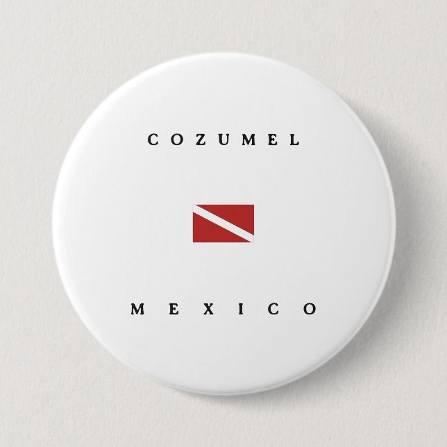 Cozumel Mexico Scuba Dive Flag Button (Front)
