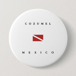 Cozumel Mexico Scuba Dive Flag Button