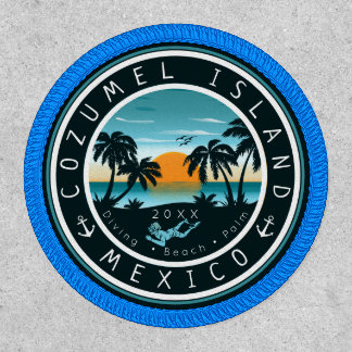 Cozumel Mexico Scuba Diving Sunset Souvenir 80s Patch