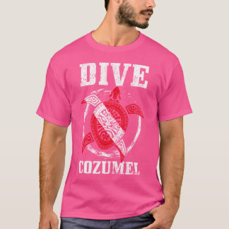 Cozumel Mexico Sea Turtle Diving Flag T-Shirt
