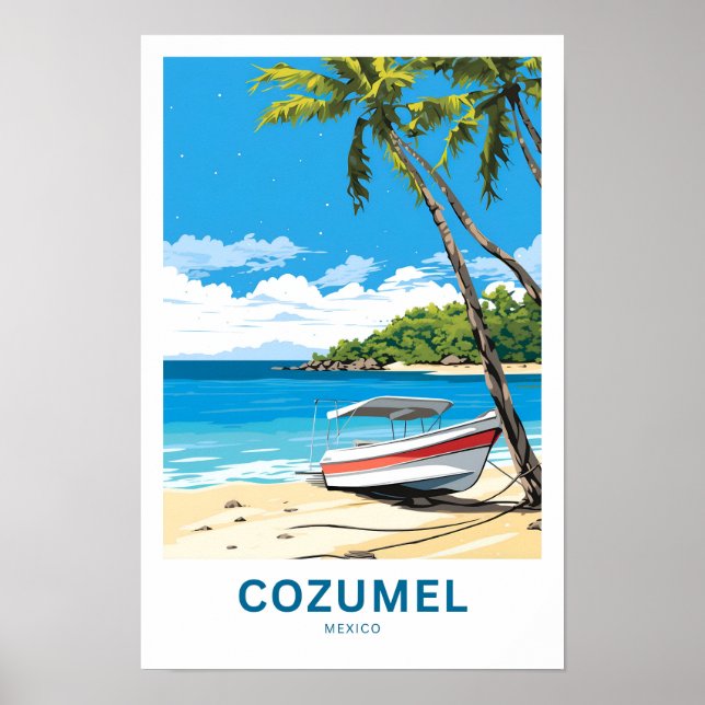 Cozumel Mexico Travel Print (Front)