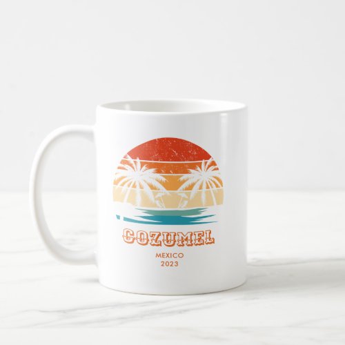 Cozumel Mexico Vintage sunset Matching Coffee Mug