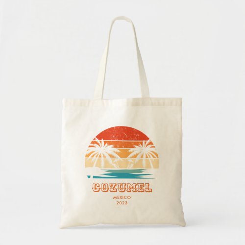 Cozumel Mexico Vintage sunset Matching Tote Bag