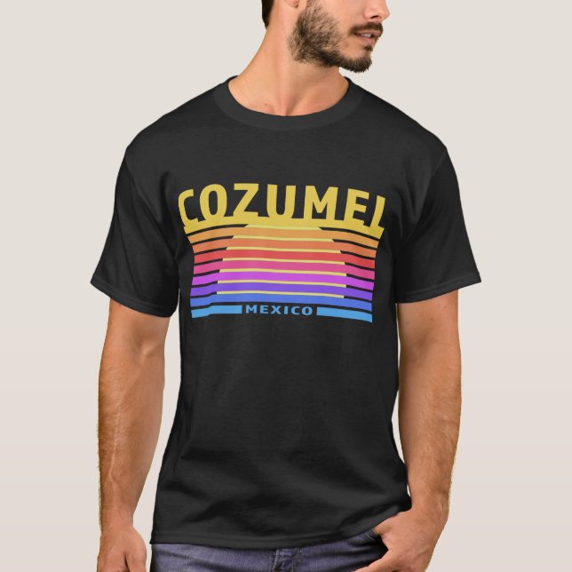 Cozumel Mexico Vintage Sunset, Sunrise T-Shirt (Front)