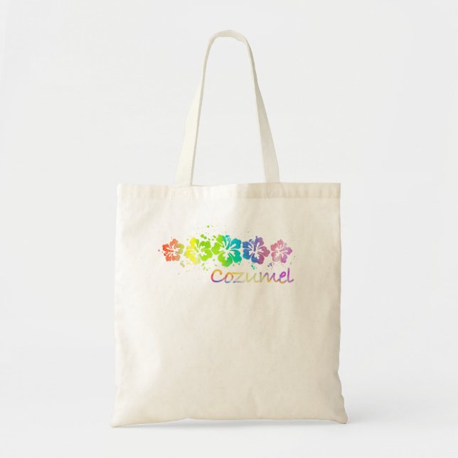 Cozumel, Mexico Watercolor Beach & Surf  Tote Bag (Front)