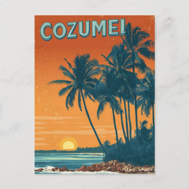 Cozumel vintage postcard (Front)