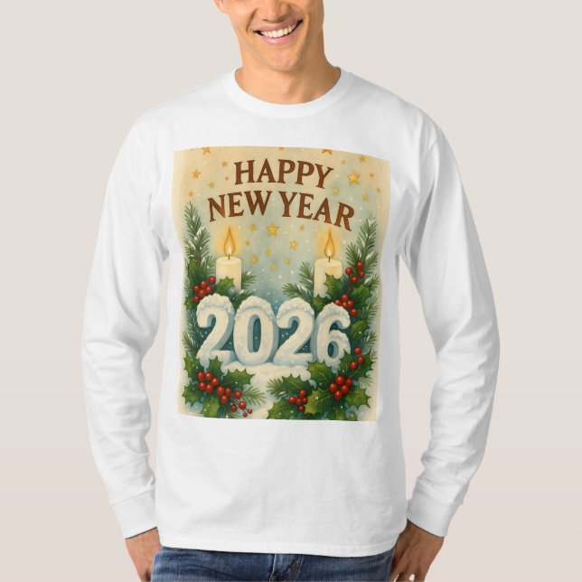 cozy 2026 happy new year Long Sleeve T-Shirt (Front)