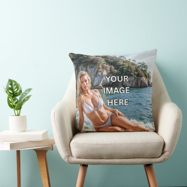 COZY! 🛋️ Add Image or Text Throw Pillow (Chair)