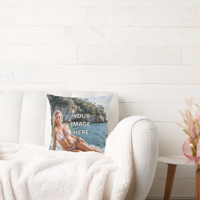 COZY! 🛋️ Add Image or Text Throw Pillow (Couch)