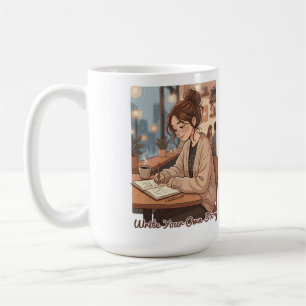 Cozy Aesthetic Write Your Own Story Journal Illust Coffee Mug