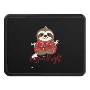 Cozy And Bright Sloth Christmas Lights (1) Hitch Cover