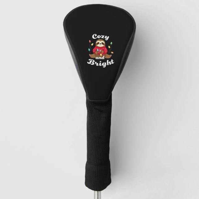 Cozy And Bright Sloth Christmas Lights (2) Golf Head Cover (Front)