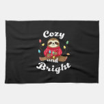 Cozy And Bright Sloth Christmas Lights (2) Kitchen Towel