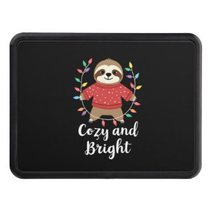Cozy And Bright Sloth Christmas Lights (3) Hitch Cover