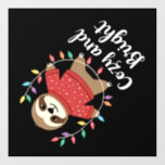 Cozy And Bright Sloth Christmas Lights (3) Wall Decal