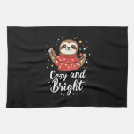 Cozy And Bright Sloth Christmas Lights (4) Kitchen Towel