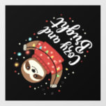 Cozy And Bright Sloth Christmas Lights (4) Wall Decal