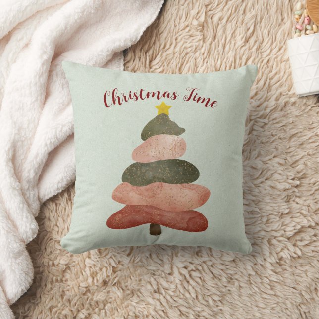 Cozy and Elegant Christmas Lovers  Throw Pillow (Blanket)
