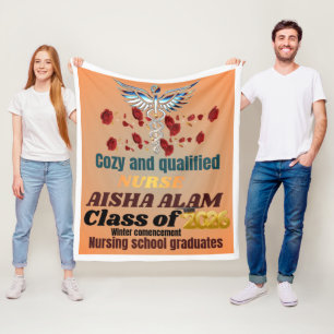 Cozy and Qualified Nurse Graduation Blanket – Clas