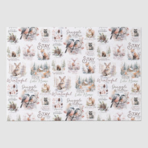 Cozy and Traditional Woodland Christmas Quotes Tissue Paper