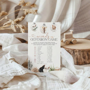 Cozy Animals Gestation Baby Shower Game