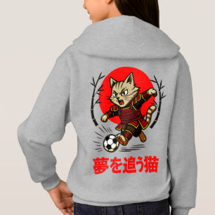 Cozy Anime Samurai Cat Soccer - For Japanese Cultu Hoodie