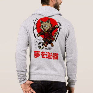 Cozy Anime Samurai Cat Soccer - For Japanese Cultu Hoodie
