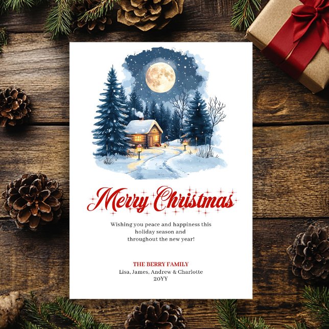 Cozy Artistic Holiday Scene Greeting Card (Cozy Artistic Holiday Scene Greeting Card)