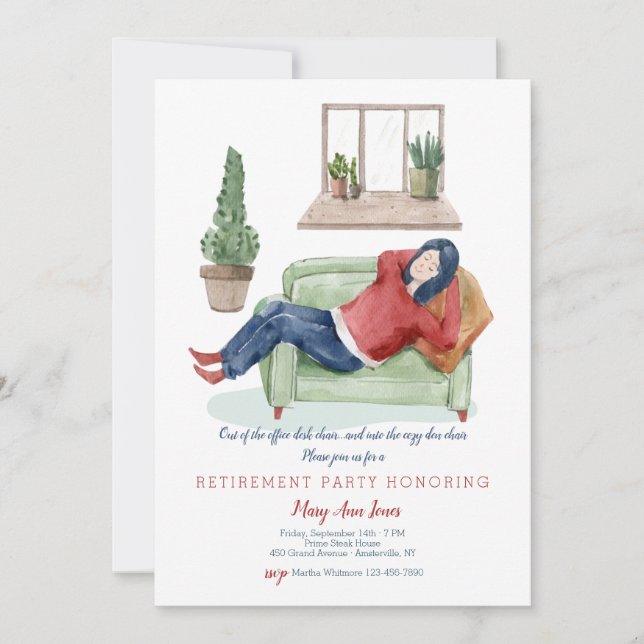 Cozy At Home Retirement Party Invitation (Front)