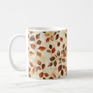 Cozy Autumn Aesthetic Fall Leaves Print Coffee Mug