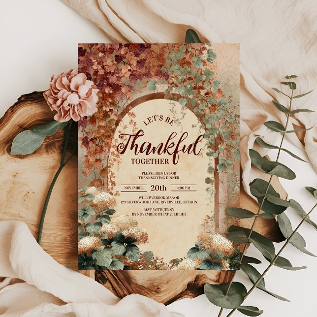 Cozy Autumn Archway Thanksgiving Dinner Invitation (Creator Uploaded)