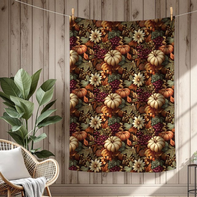 Cozy Autumn Blanket with Pumpkins Floral Elegance (Cozy Autumn Blanket with Pumpkins Floral Elegance)