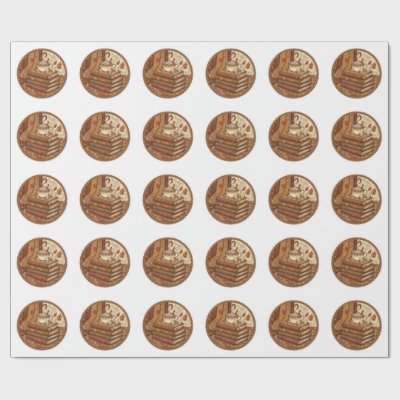 Cozy Autumn Books and Coffee Illustration Wrapping Paper