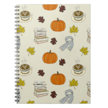 Cozy Autumn Books & Coffee Spiral Notebook