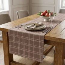 Cozy Autumn Brown Plaid Tartan Geometric