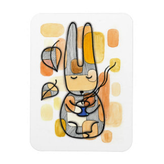 Cozy Autumn Bunny Flexible Photo Magnet