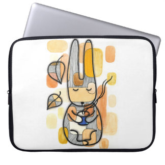 Cozy Autumn Bunny Laptop Sleeve