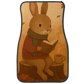 Cozy Autumn Bunny Tote Bag Car Floor Mat