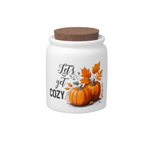 Cozy Autumn  Candy Jar