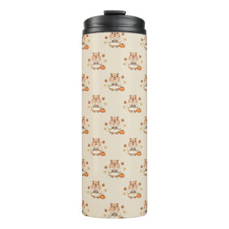 Cozy Autumn Capybara Kawaii Pumpkin Spice Latte Thermal Tumbler